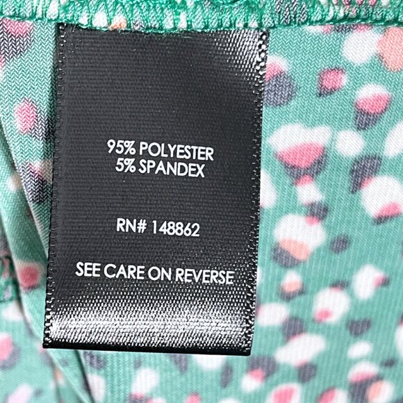 Torrid Wrap Dress NWT Size 5X Green Knit Pebble Print Puff Sleeve Ruffle Hem - Picture 11 of 16